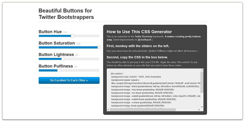 Free Bootstrap Button Generators » CSS Author