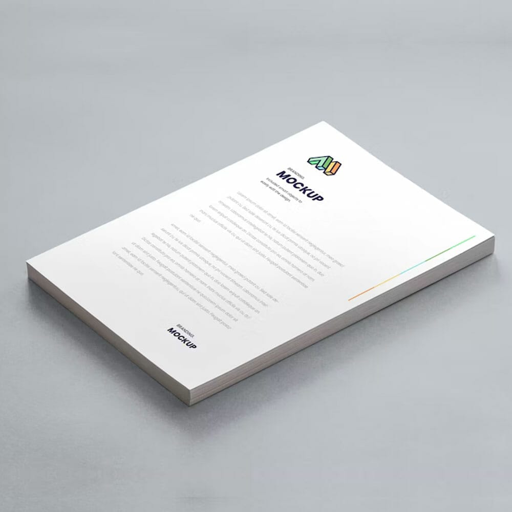 Free A4 Paper Stack Presentation Mockup PSD