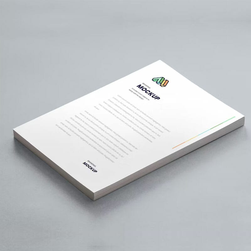 Free A4 Paper Stack Presentation Mockup PSD