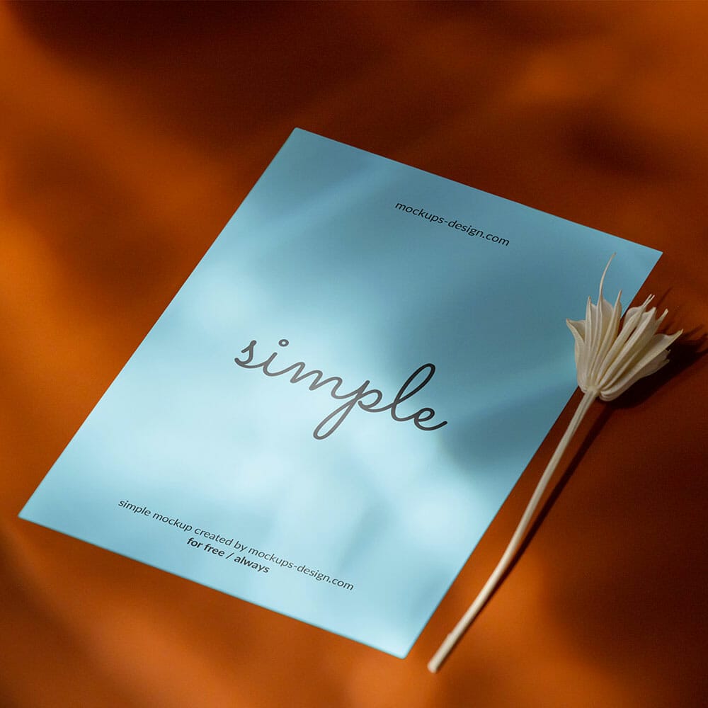 Free A6 Flyer With Shadows Overlay Mockup PSD