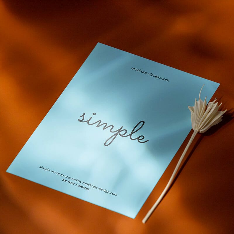 Free A6 Flyer With Shadows Overlay Mockup PSD