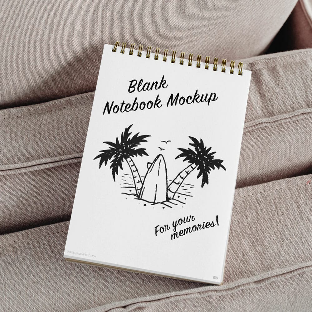 Free Blank Notebook Mockup PSD