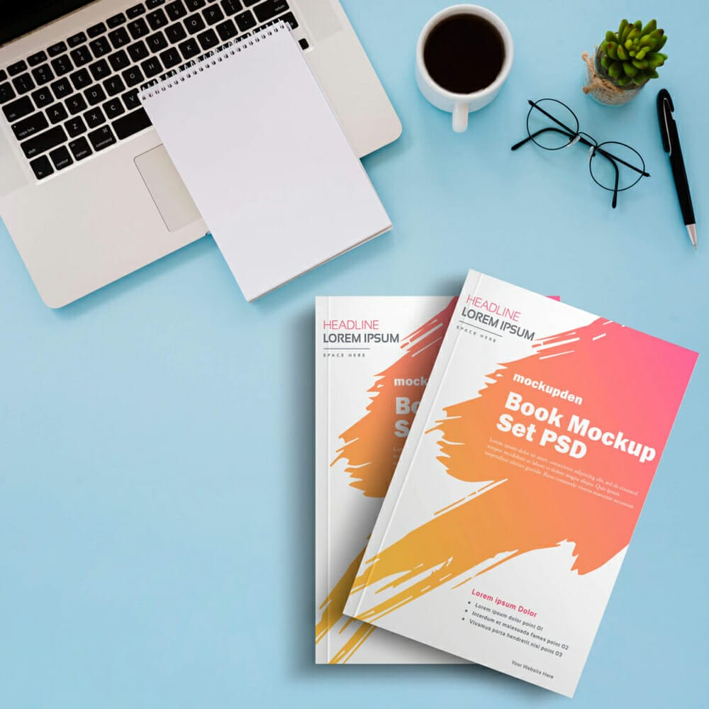 Free Book Mock-Up Set PSD Template