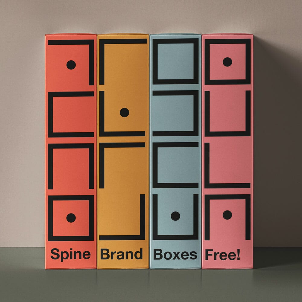 Free Boxes PSD Spine Packaging Mockup