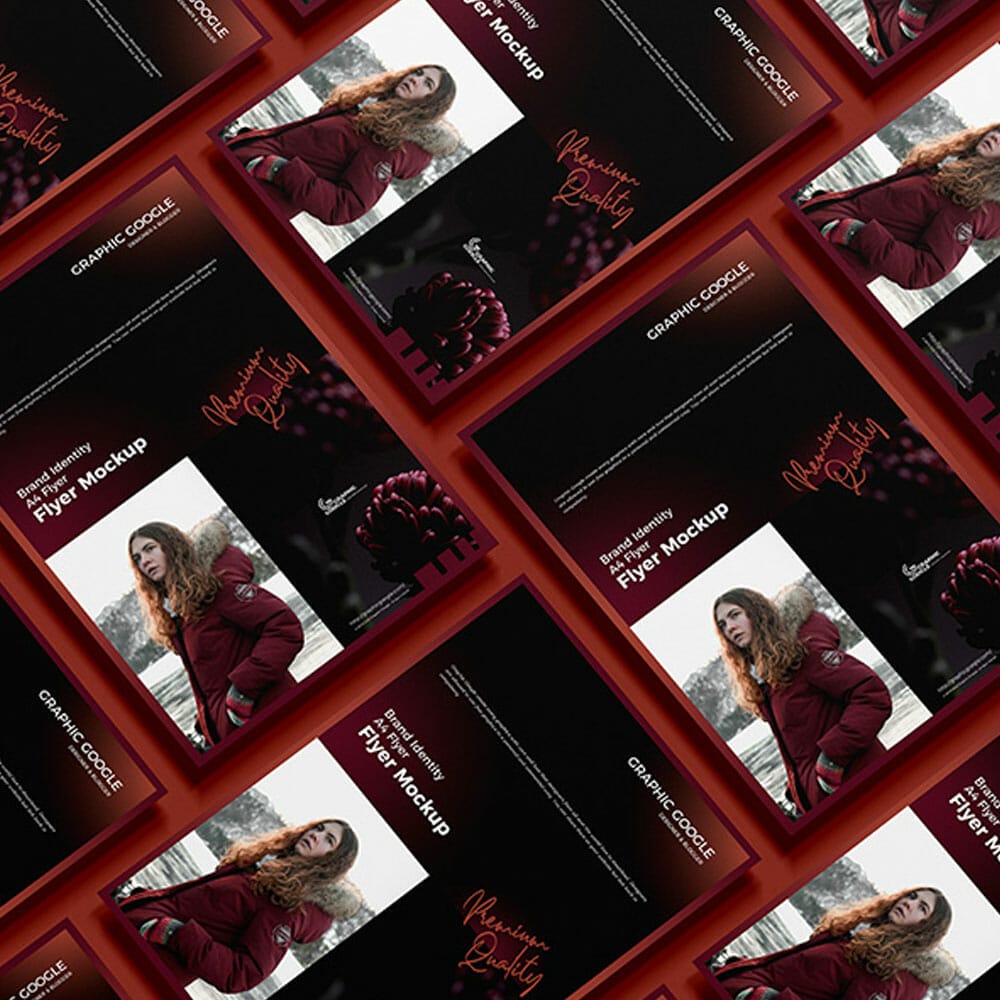 Free Brand Identity A4 Paper Flyer Mockup PSD