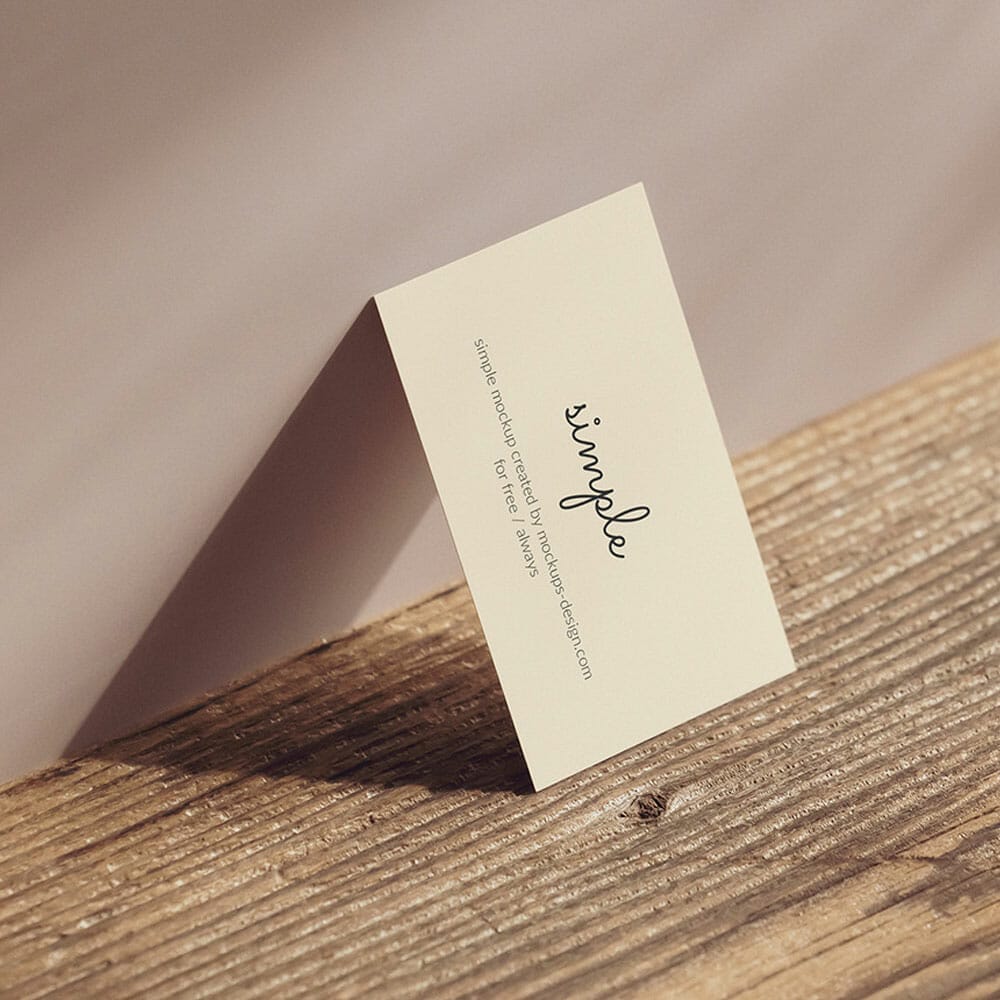 Free Business Card Lying On The Wall Mockup PSD