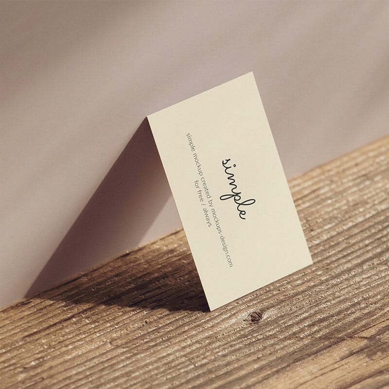 Free Business Card Lying On The Wall Mockup PSD