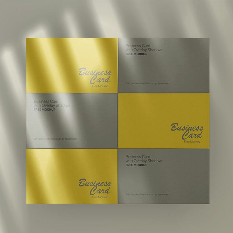 Free Business Card With Overlay Shadow Mockup PSD