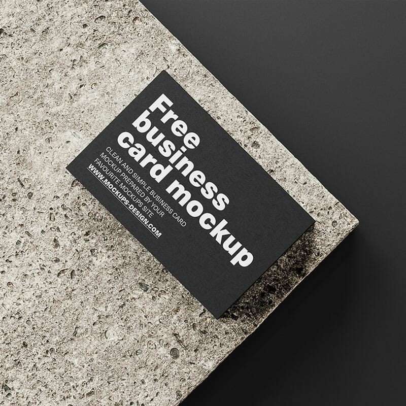 Free Business Cards On A Stone Mockup PSD