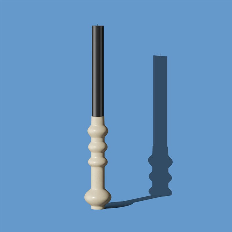 Free Candle In Candlestick Front View Mockup PSD