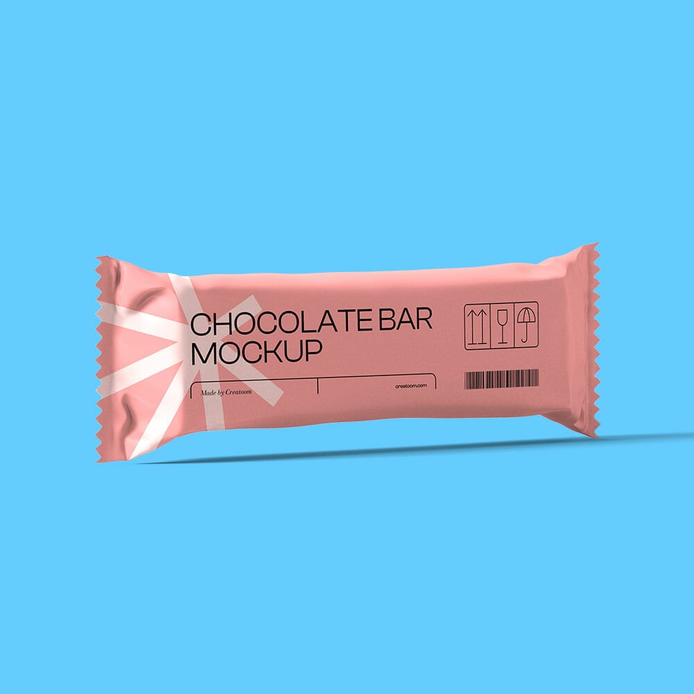 Free Chocolate Bar Mockup Front View PSD