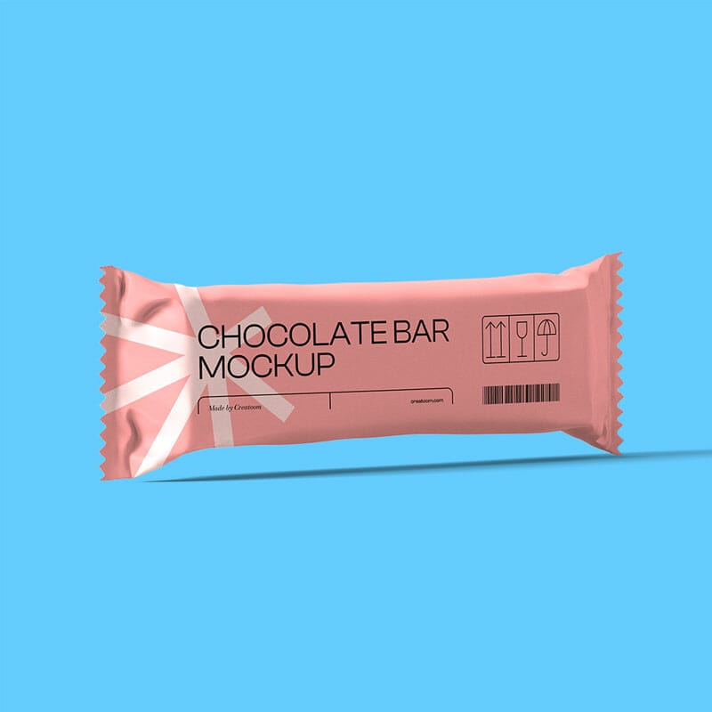 Free Chocolate Bar Mockup Front View PSD