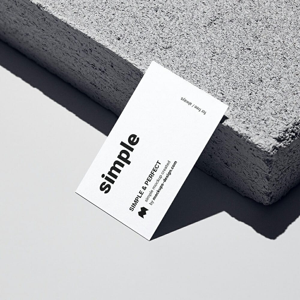 Free Concrete And Business Card Mockup PSD