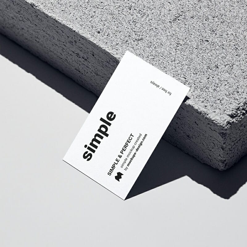 Free Concrete And Business Card Mockup PSD
