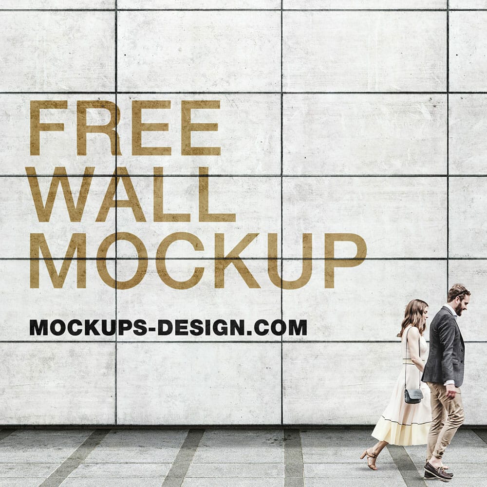 Free Concrete Wall Mockup PSD