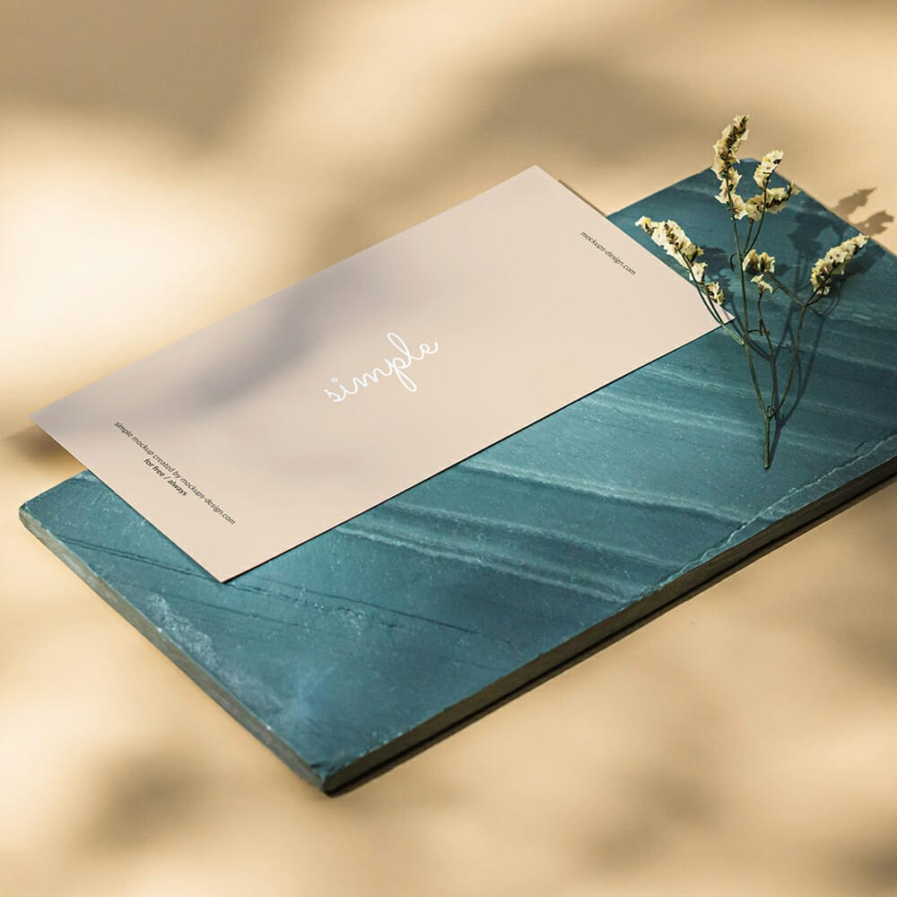 Free DL Flyer With Green Tile Mockup PSD