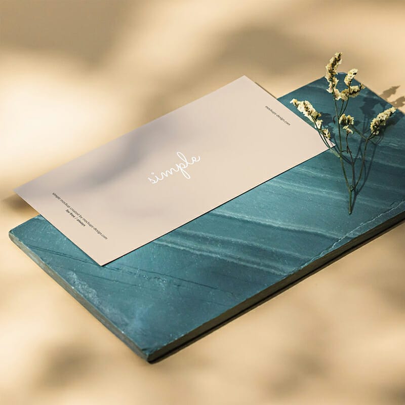 Free DL Flyer With Green Tile Mockup PSD