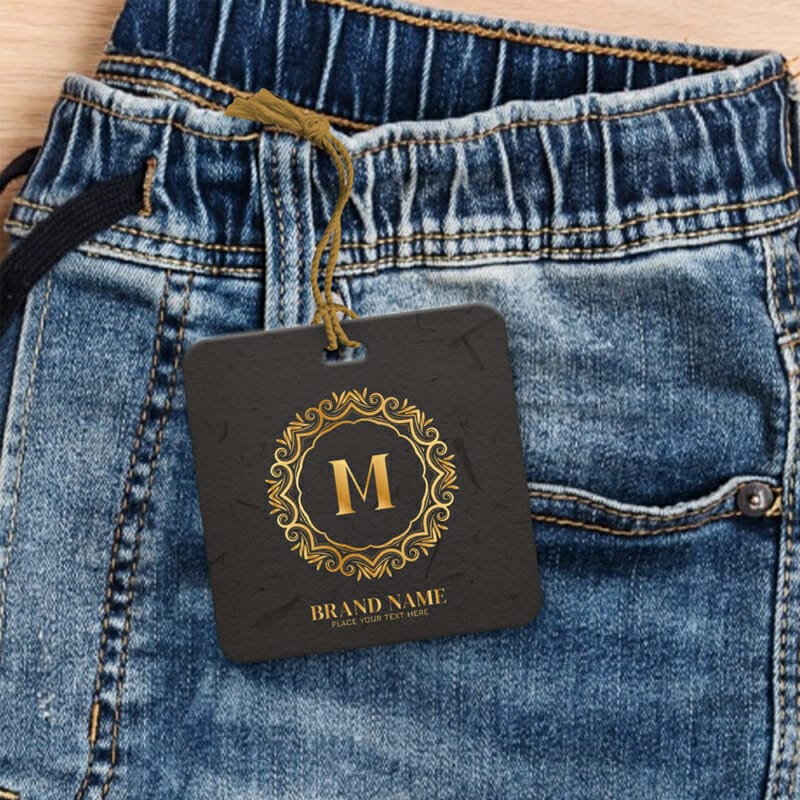 Free Denim Label Mock Up PSD Template