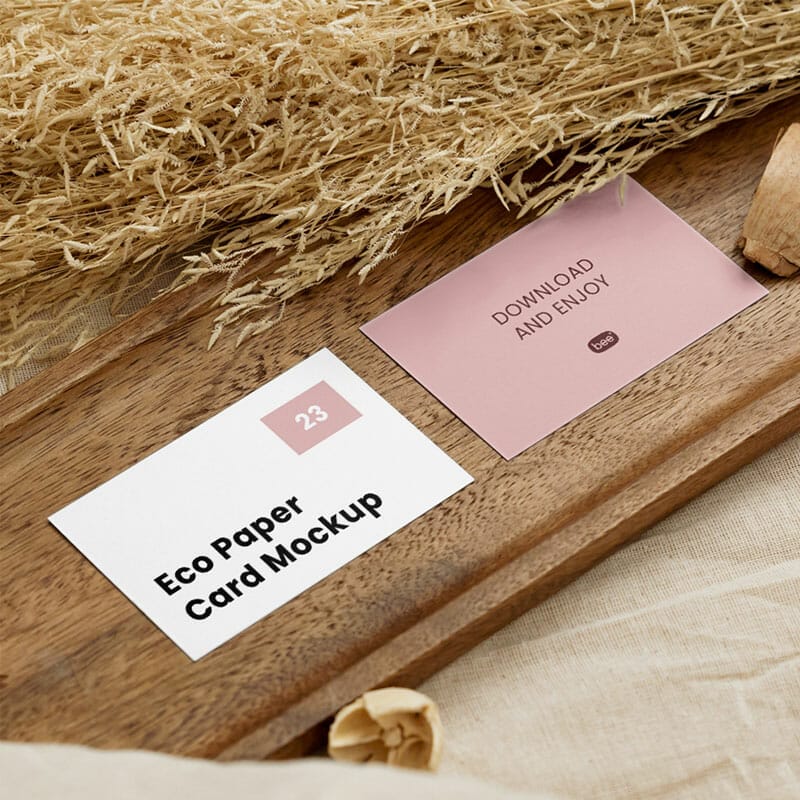 Free Double Thin Business Card Mockups PSD