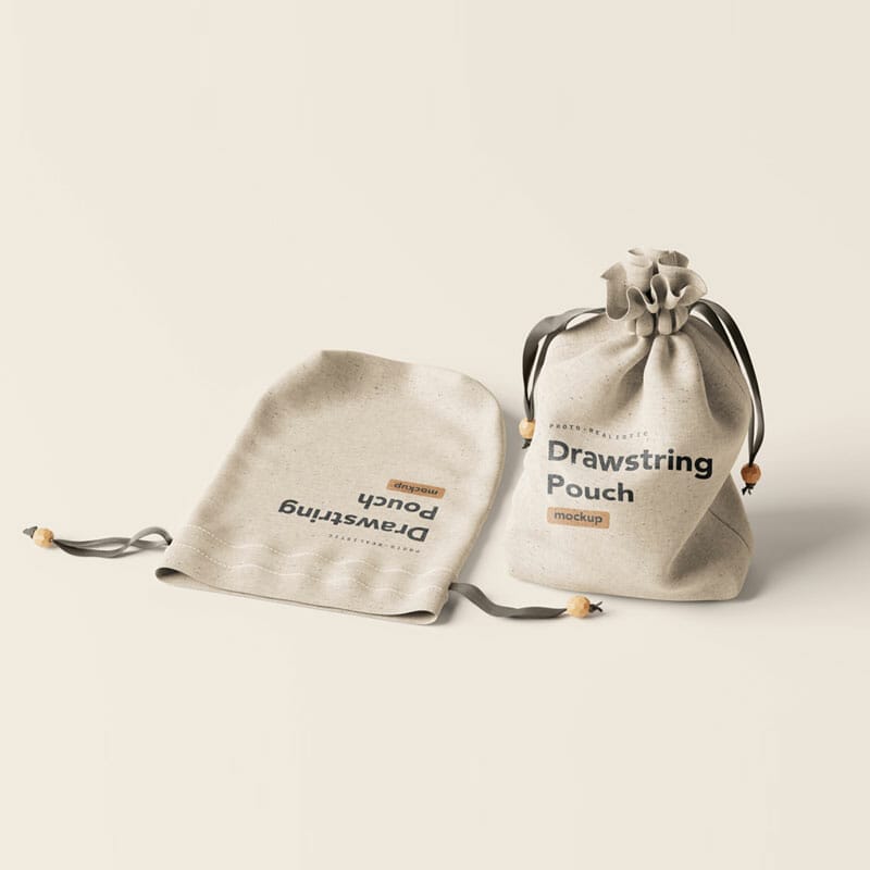 Free Drawstring Pouch Mockup PSD