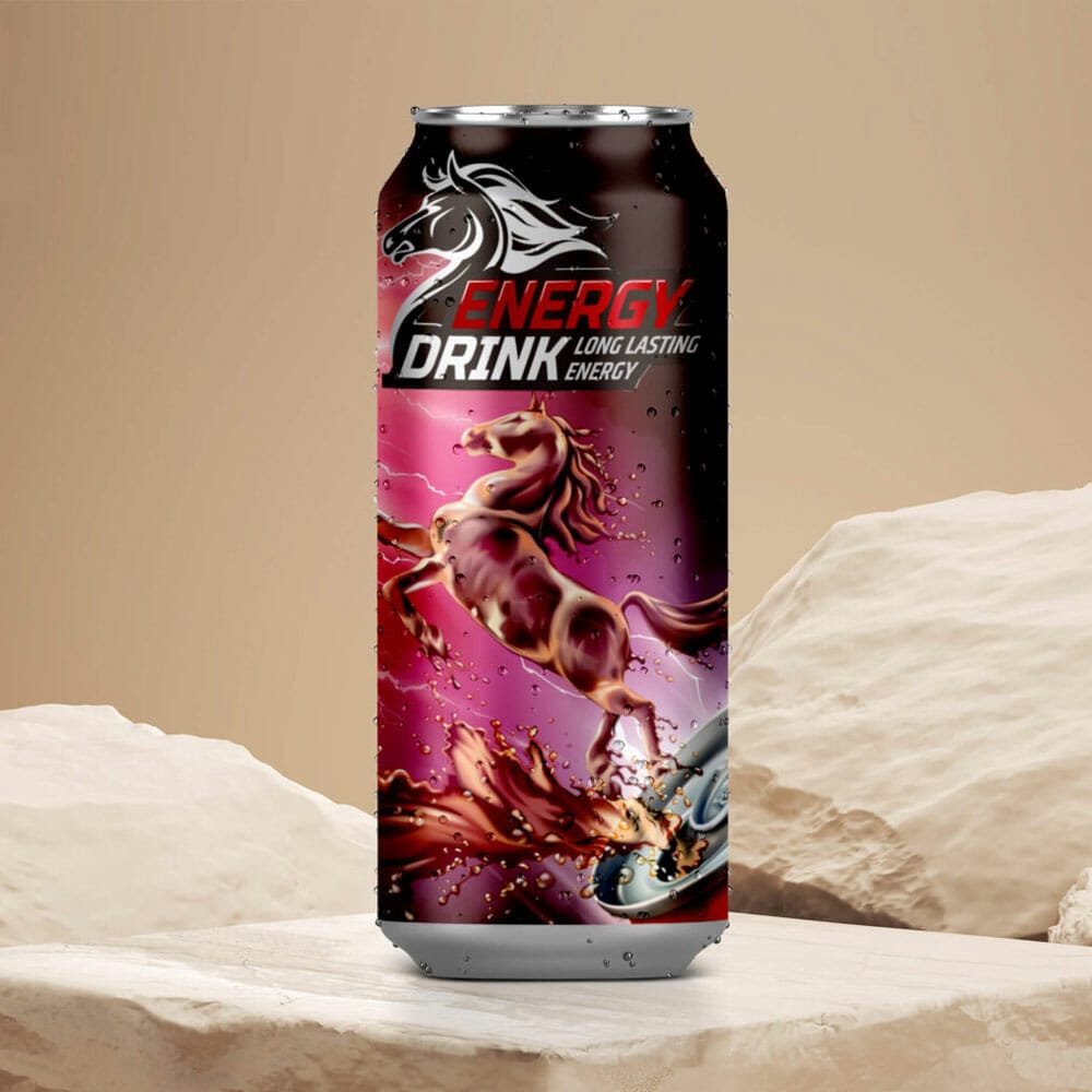 Free Energy Drink Can Mockup PSD Template