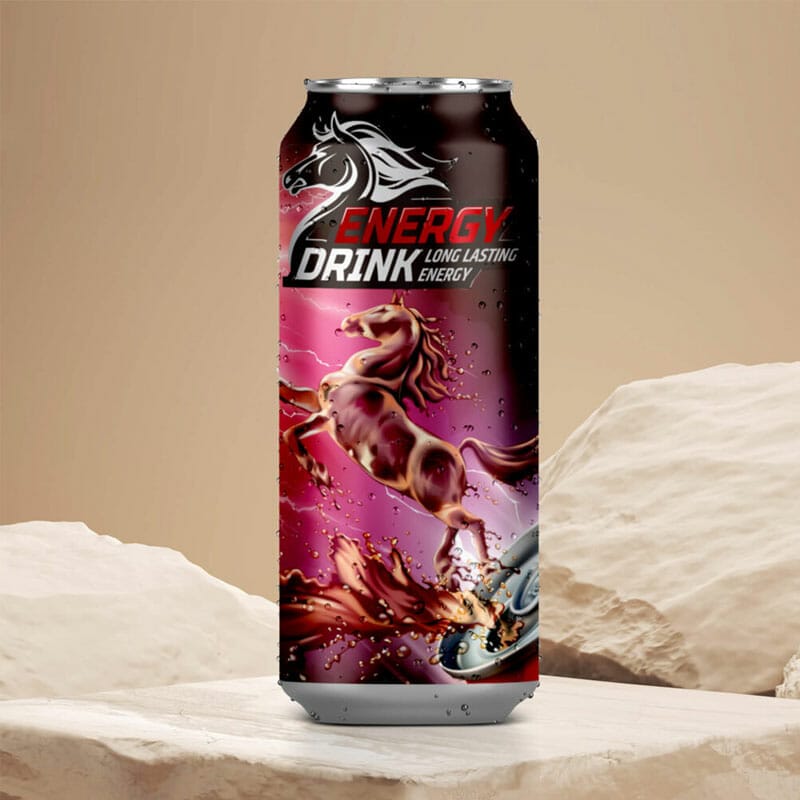 Free Energy Drink Can Mockup PSD Template