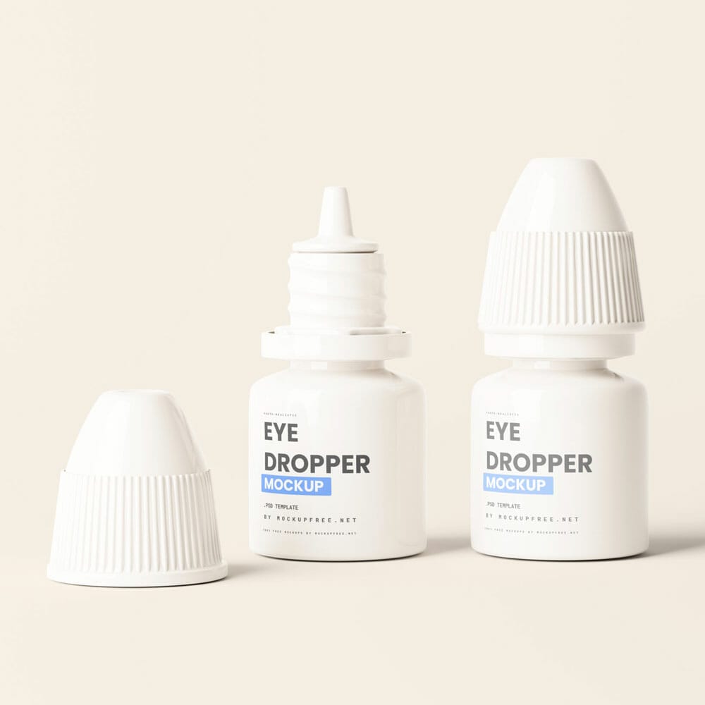 Free Eye Dropper Bottle Mockups PSD