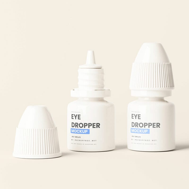 Free Eye Dropper Bottle Mockups PSD