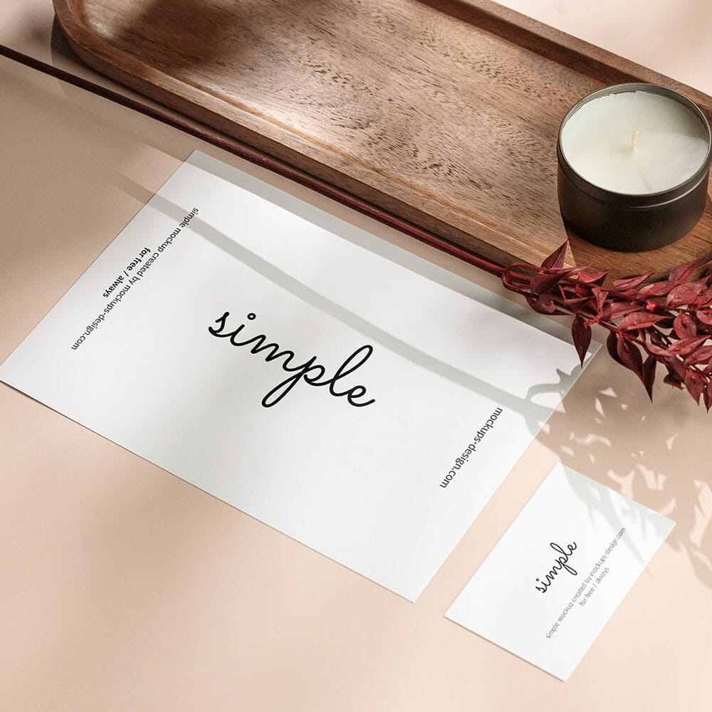 Free Flyer With Business Card Mockup PSD