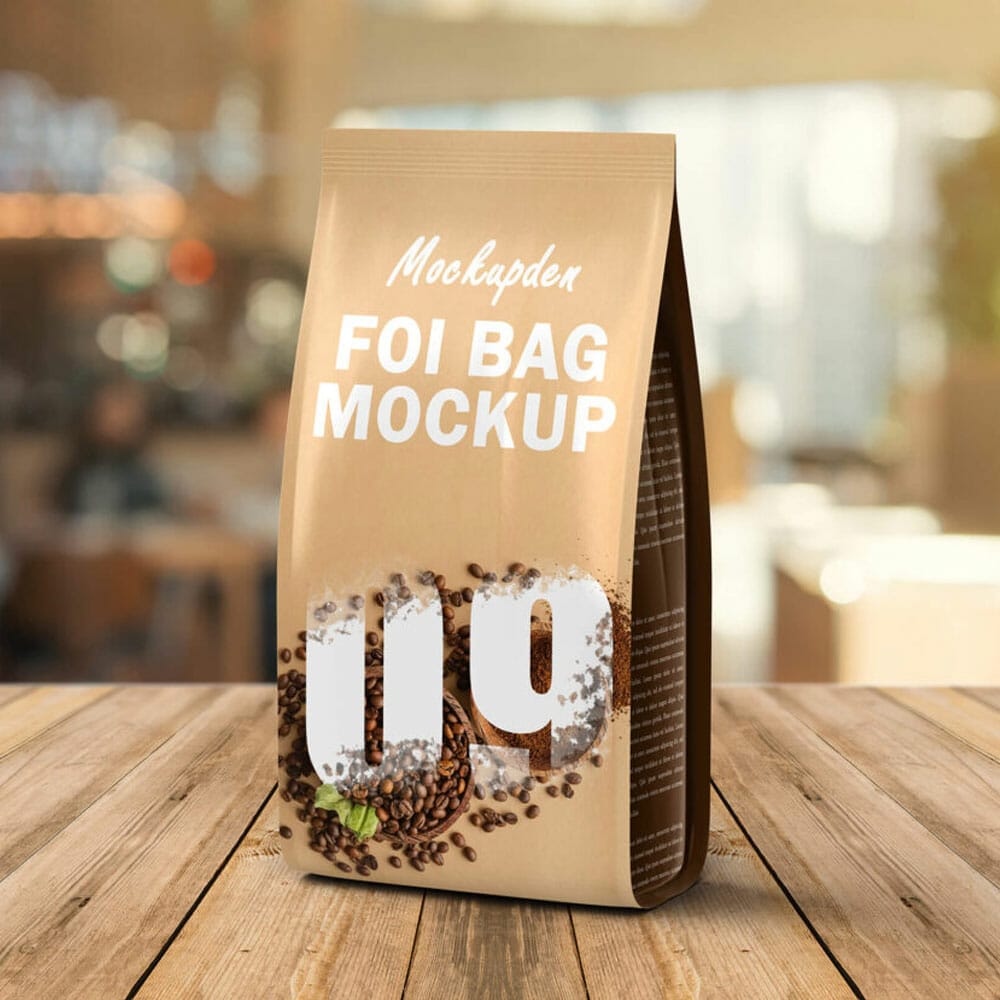 Free Foil Bag Mockup PSD Template
