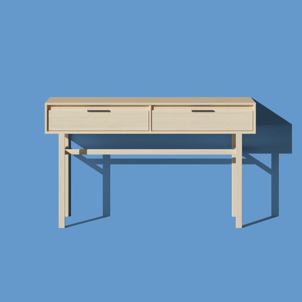 Free Front View Wooden Table Mockup PSD