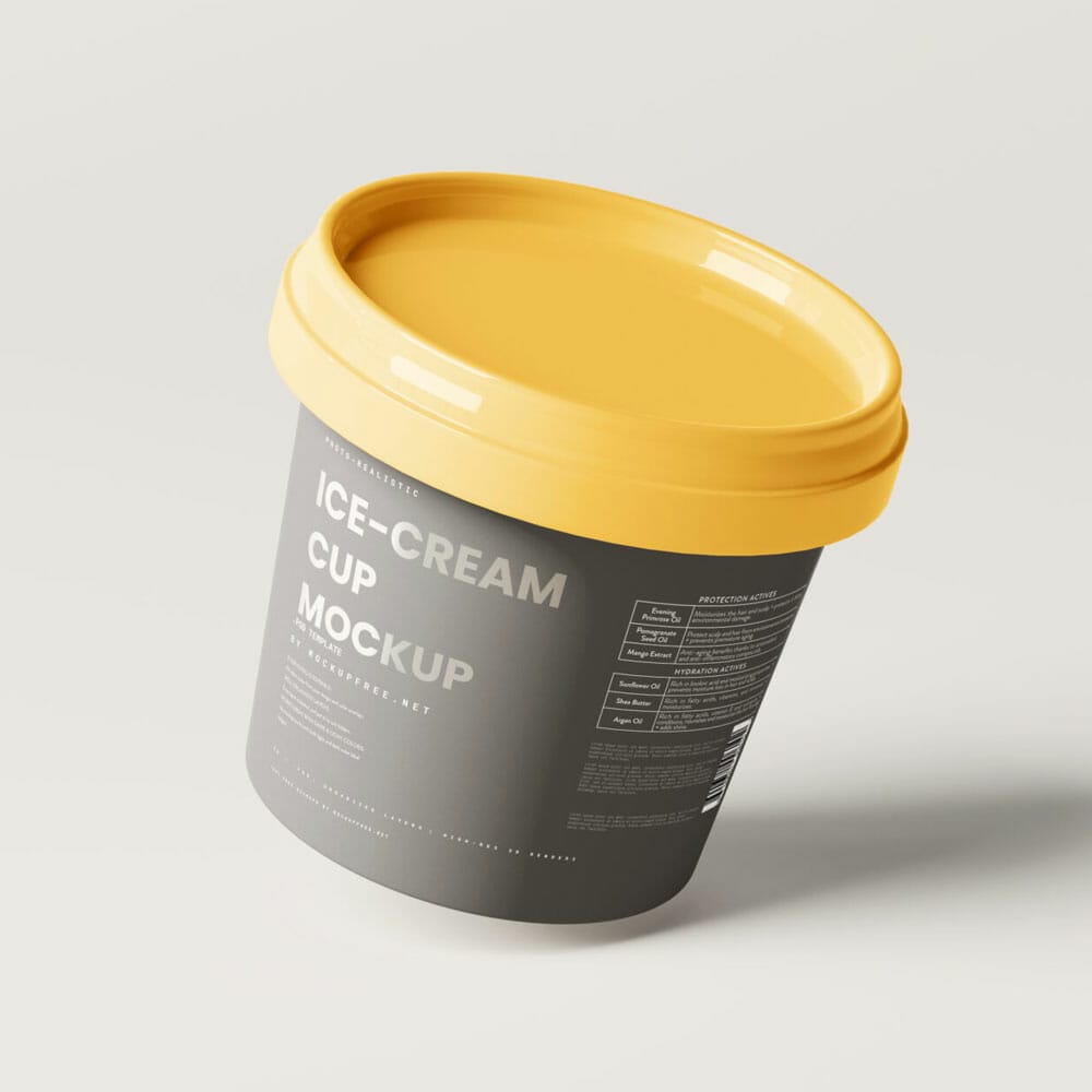 Free Ice Cream Cup Mockup PSD