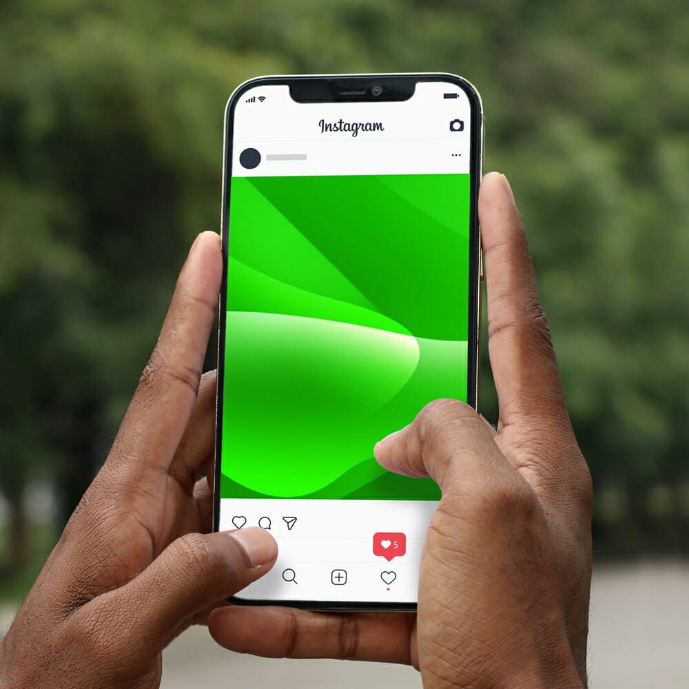 Free Instagram Post On Screen Mockup PSD