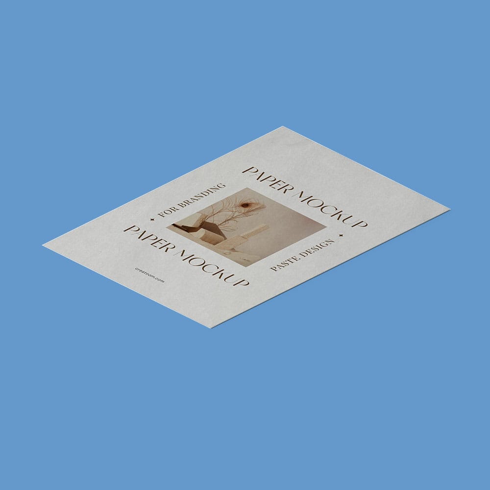 Free Isometric Paper Size A6 Mockup PSD