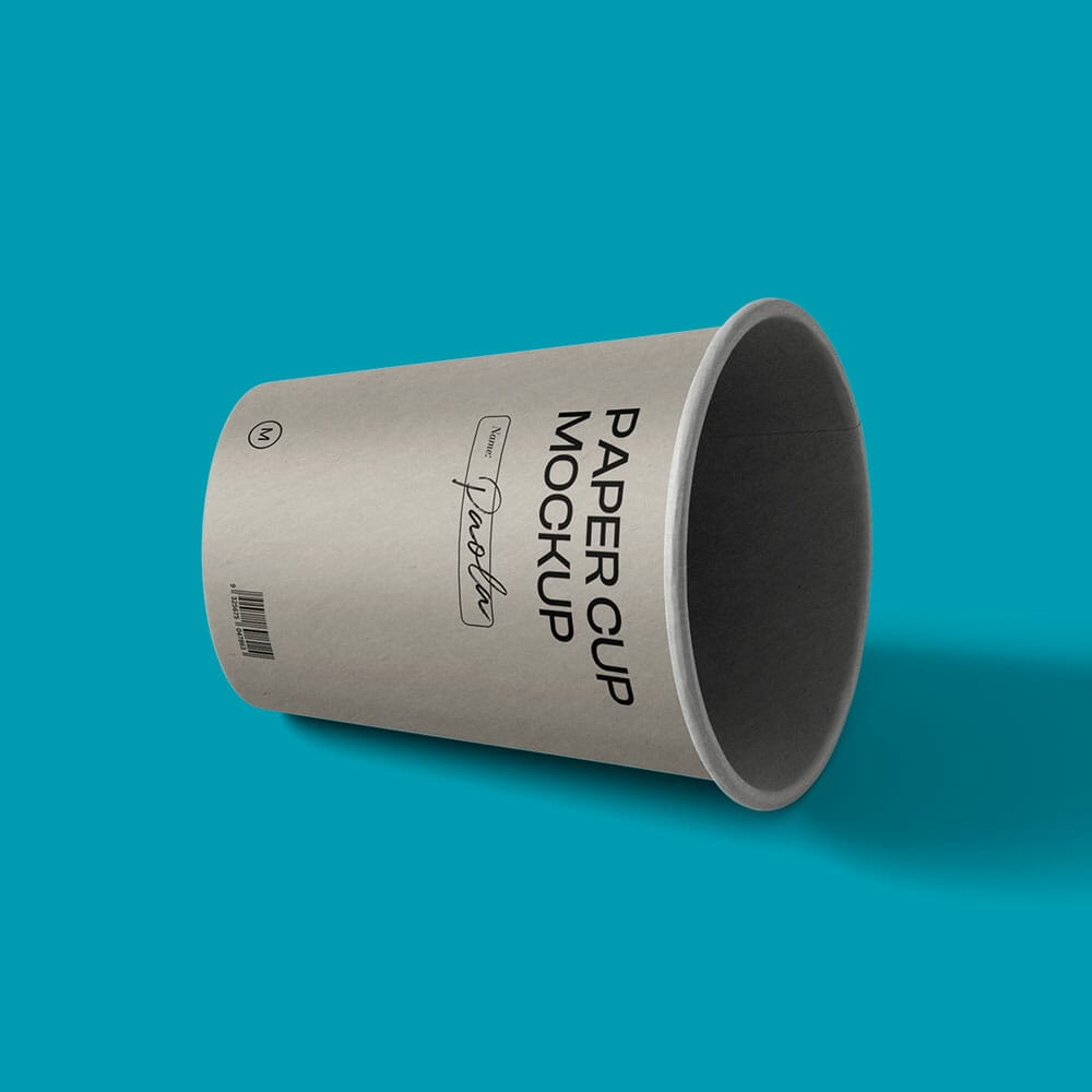 Free Paper Cup Mockup Isometric PSD