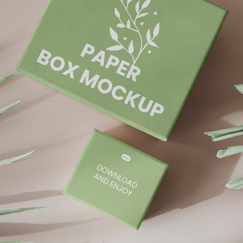 Free Paper Eco Gift Box Mockups PSD