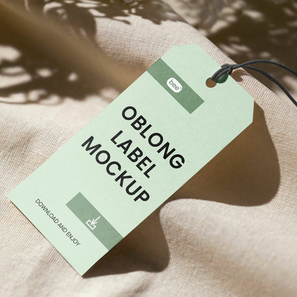 Free Paper Label With Twine Mockup PSD