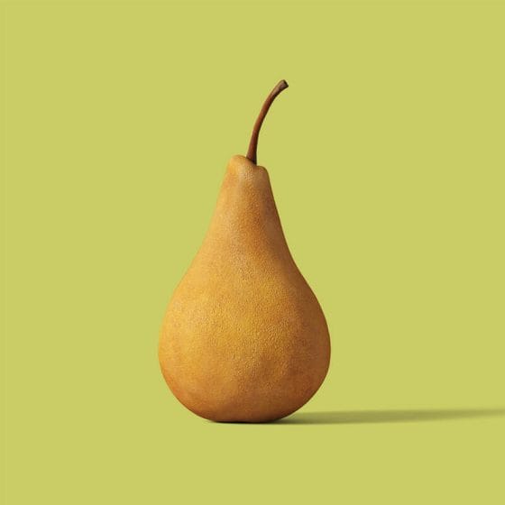 Free Pear Front View Mockup PSD