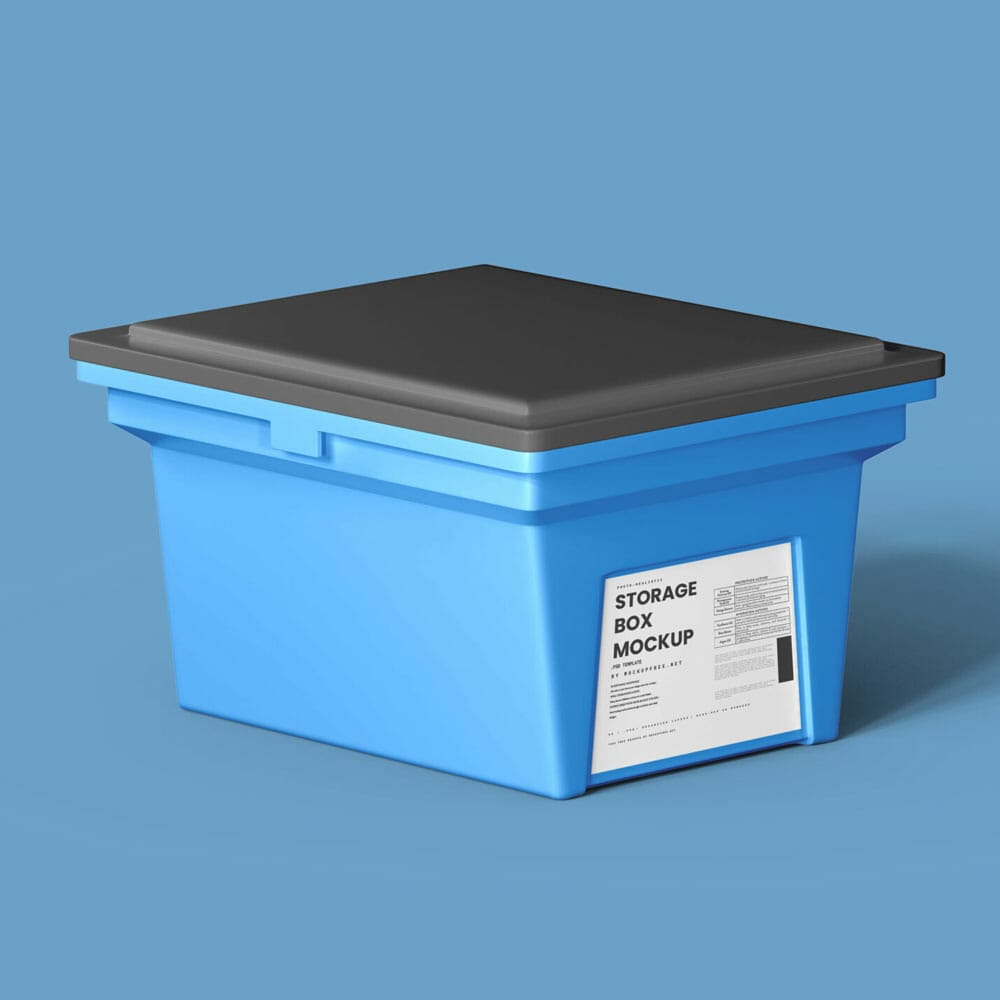 Free Plastic Storage Box Mockups PSD