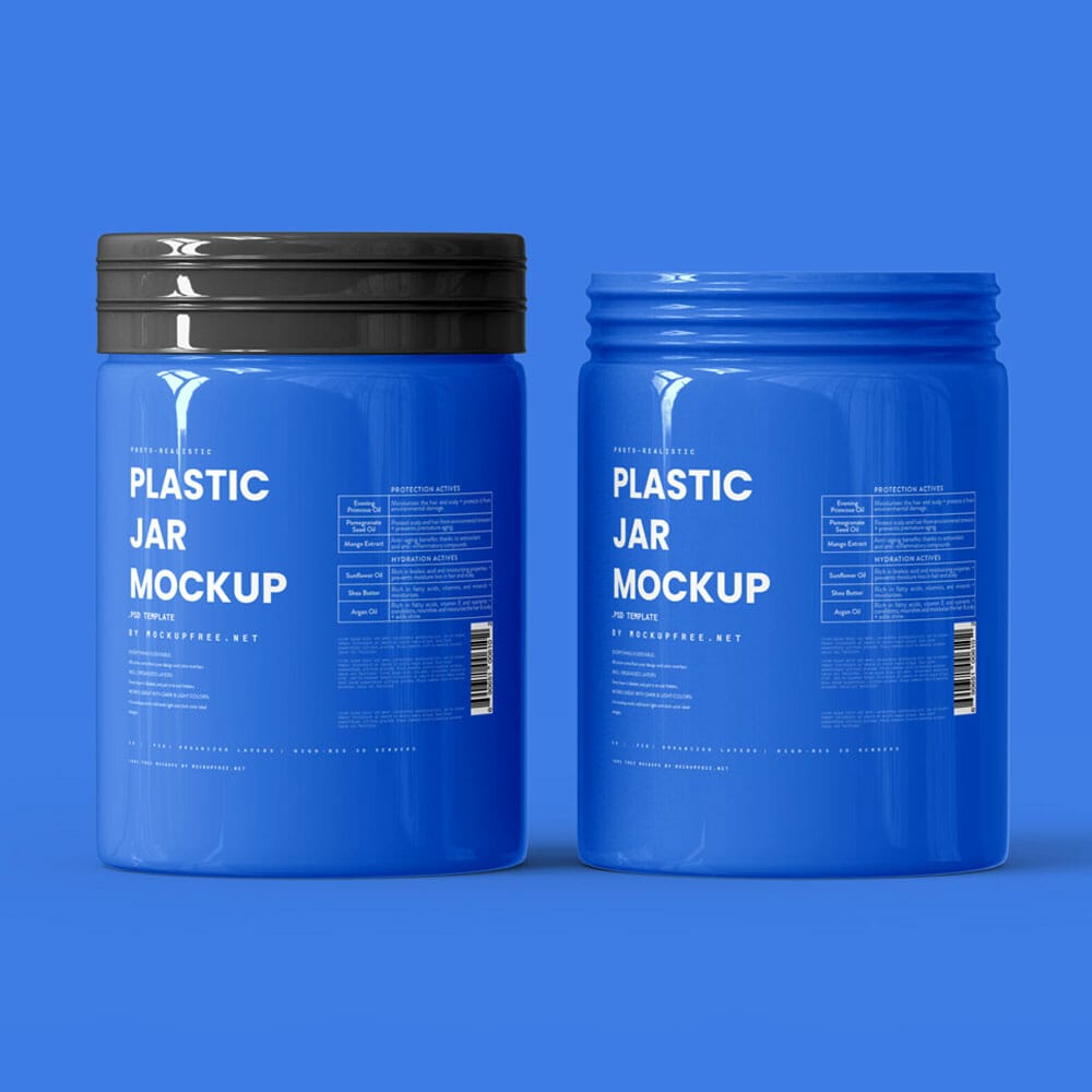 Free Plastic Supplement Jar Mockup PSD
