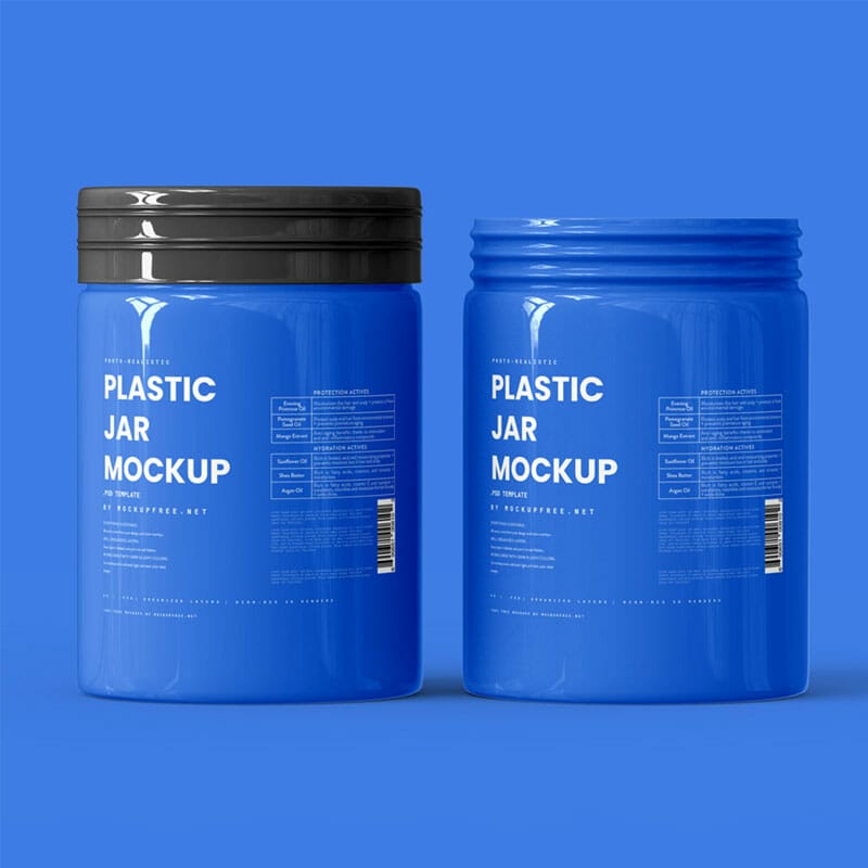 Free Plastic Supplement Jar Mockup PSD