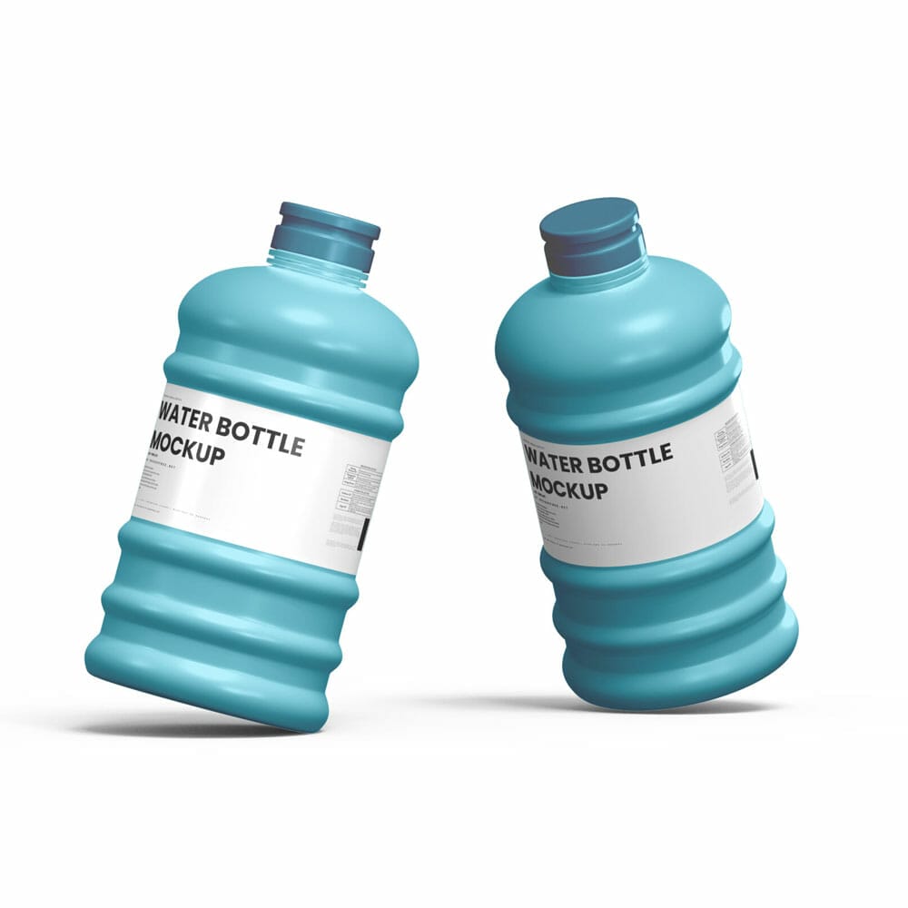 Free Plastic Water Bottle Mockups PSD