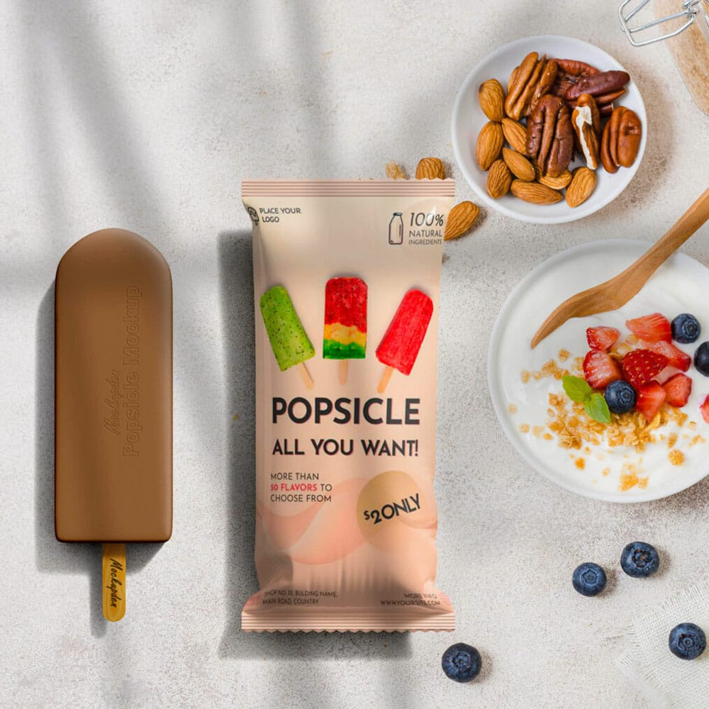 Free Popsicles Mockup PSD Template