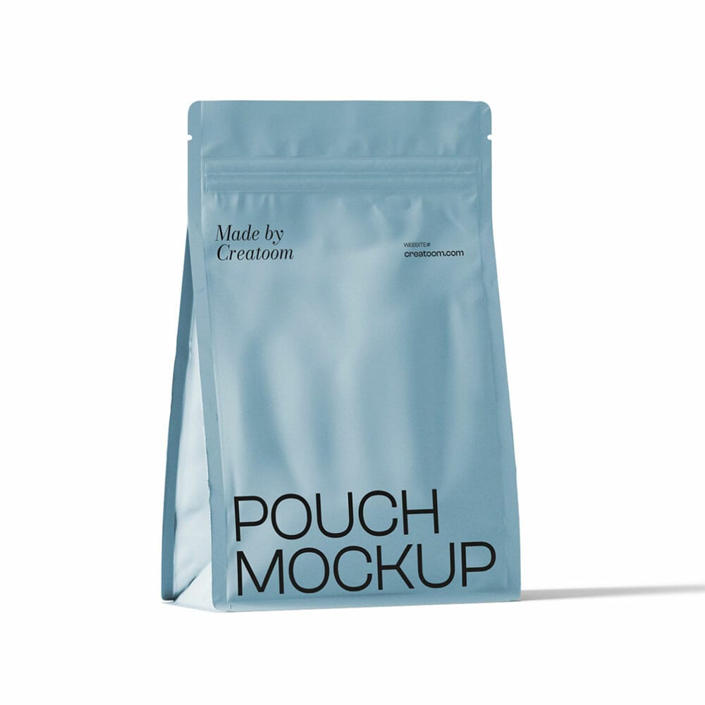 Free Pouch Mockup Front View PSD