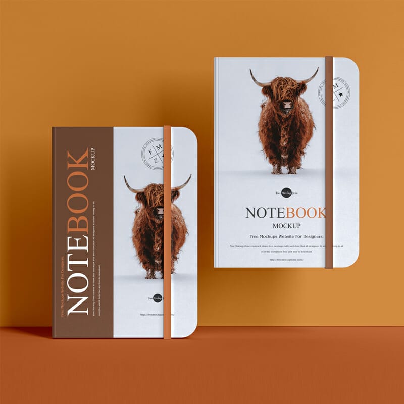 Free Premium A5 Notebook Mockup PSD