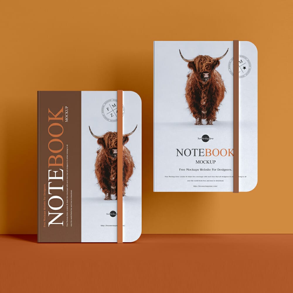 Free Premium A5 Notebook Mockup PSD