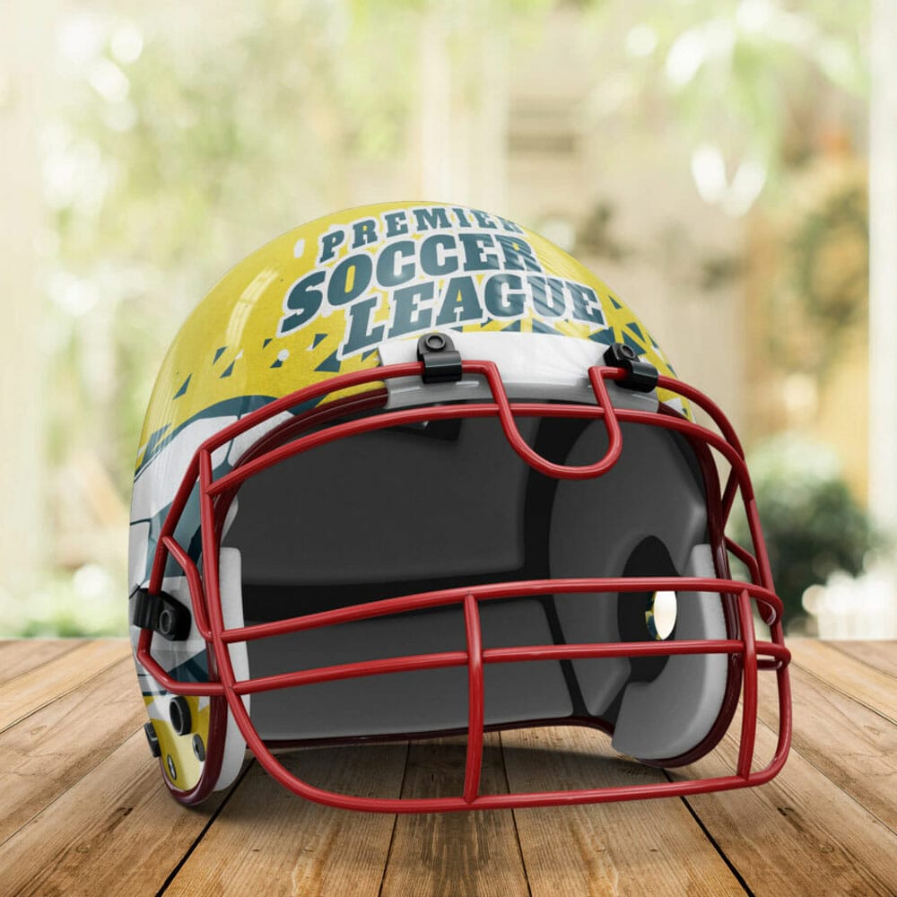 Free Realistic Football Helmet Mockup PSD Template