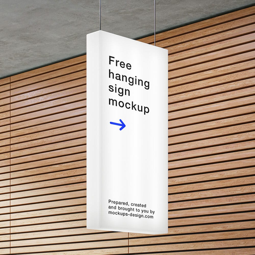 Free Rectangle Hanging Sign Mockup PSD