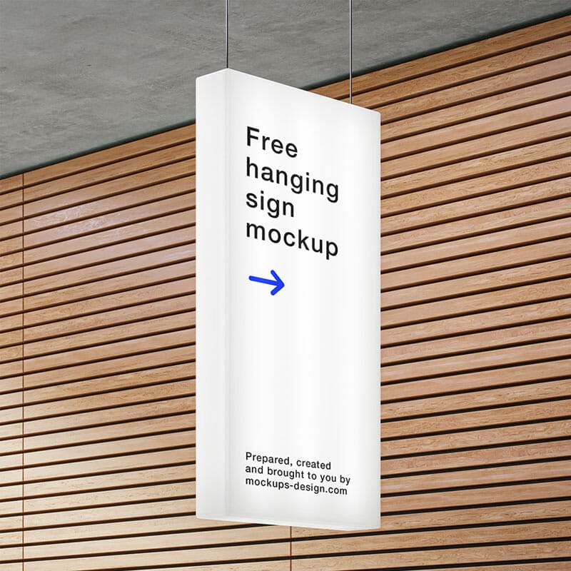 Free Rectangle Hanging Sign Mockup PSD