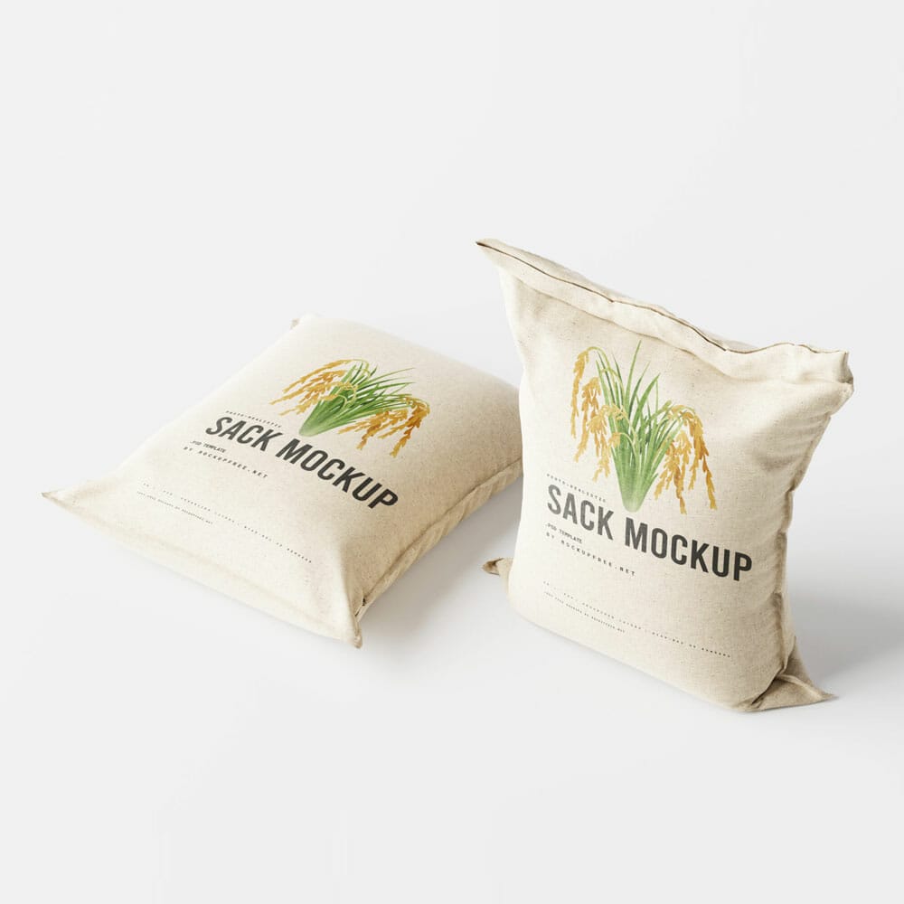 Free Rice Or Food Sack Mockup PSD
